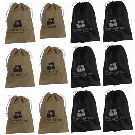 Buy HomeStrap Set of 12 Drawstring Travel Cum Storage Non Woven Shoe ...