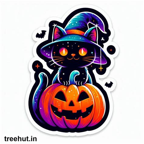 Free Halloween Cat Sticker Cutout Printables for Halloween Decorations ...