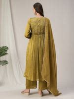 Green maternity & nursing kalidaar kurta set with Dupatta