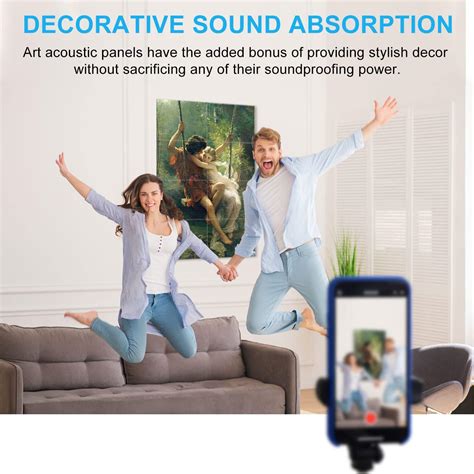 Buy JBER Art Acoustic Panels, 8 Pack Self-Adhesive Large Wall Art ...
