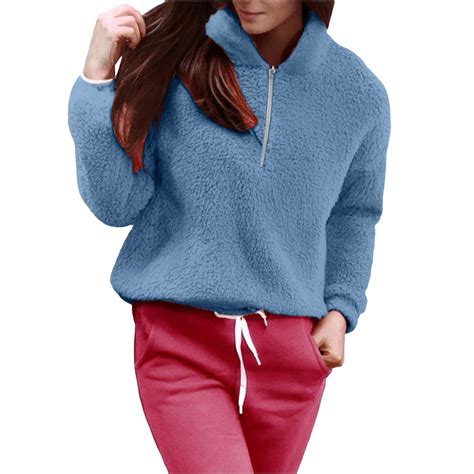 DondPO Pullover Sweaters for Women 3/4 Zip Pullover Womens Womens Half ...