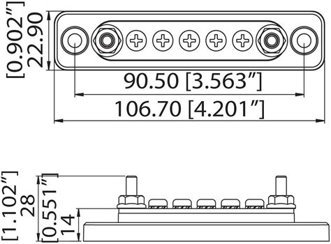 Buy Gloaso 100 amp Common Bus Bar 2 x 3/16” Studs 5 x #8/32 Screw ...