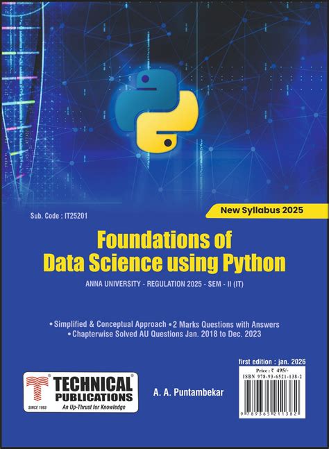 Foundations of Data Science using Python for BE Anna University R25 CB ...