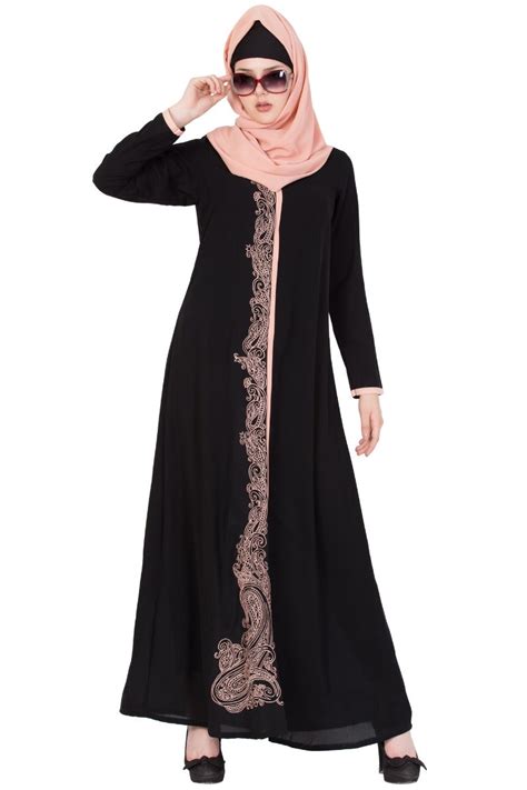 Front Open Abaya With Embroidered Panel – My Store