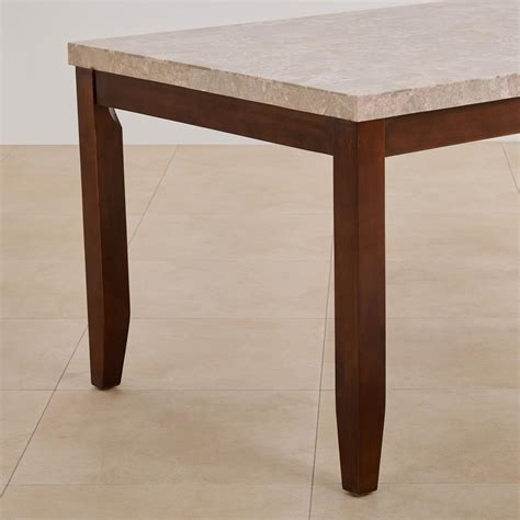 Buy (Refurbished) Oxville Marble Top 6-Seater Dining Table - Brown from ...