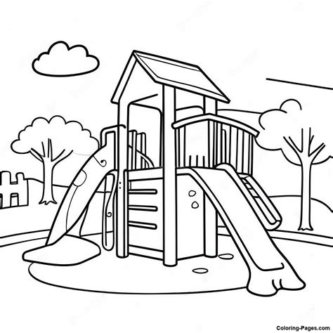 Playground Coloring Page | Coloring-Pages.com