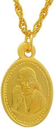 Memoir Gold plated Oval coin Shirdi Sai baba/OM chain pendant Fashion ...
