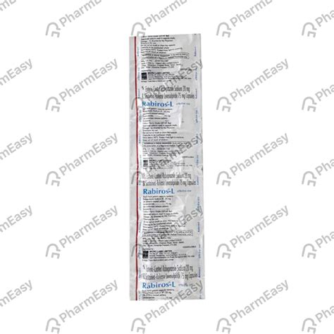 Rabiros L Strip Of 10 Capsules: Uses, Side Effects, Price & Dosage ...