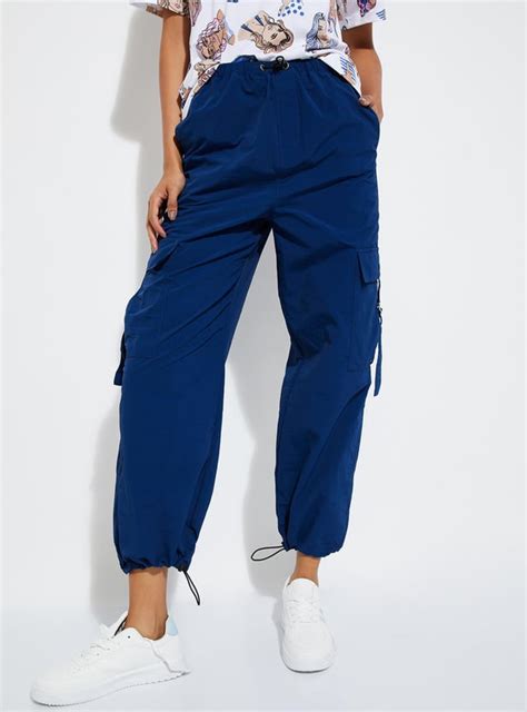 Buy URB_N Women Cargo Parachute Trousers Online at just Rs. 1199.0 ...