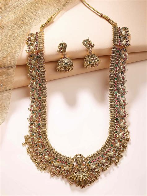 KARATCART Traditional South Indian Gold Plated Laxmi Mata Rani Haar ...