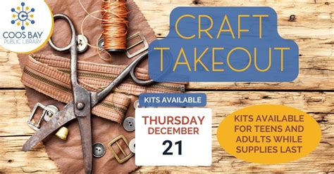 Craft Takeout, Coos Bay Library, 21 December 2023 | AllEvents.in
