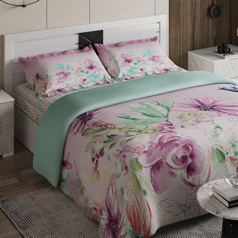 Buy Moksha Thea Floral Printed Cotton Double Comforter - 228x274cm from ...