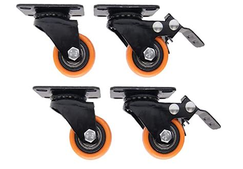EKTA ENTERPRISES Pack of 4:- with Brakes & 2 Without/Soft Rubber Swivel ...