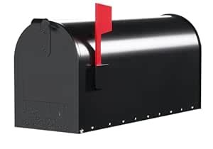 ShoppingOnBed Medium Black Galvanized Steel Post-Mount Mailbox, 6.92 in ...