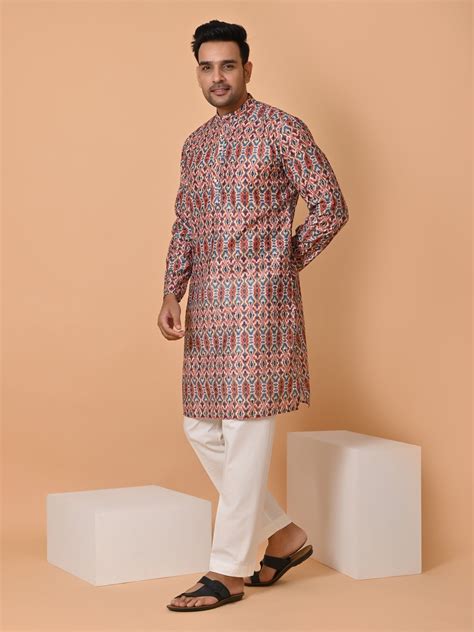 Abstract Red Kurta Set – ETHNIC COTLER
