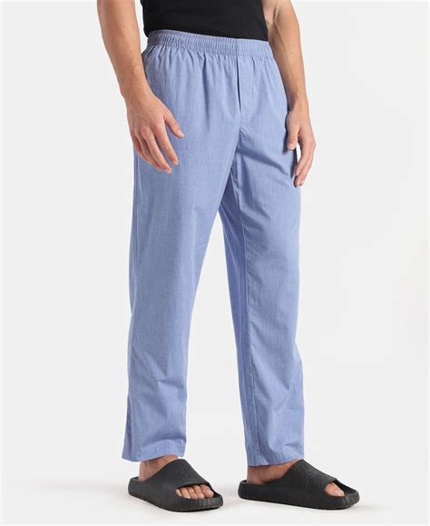Buy Super Combed Cotton Relaxed Fit Pyjama with Side Pockets - Blue ...
