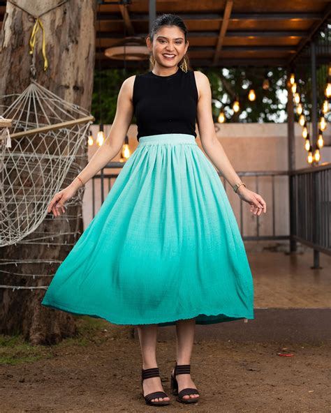 Ombre Pleated Midi Skirt – Fabcurate