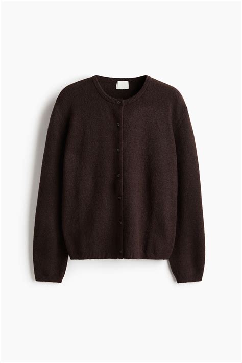 Women's Dark brown Loose-Fit Cardigan | H&M CA