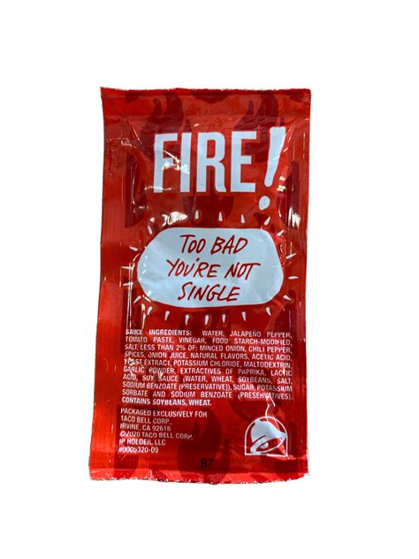 Taco Bell Fire Sauce Packets