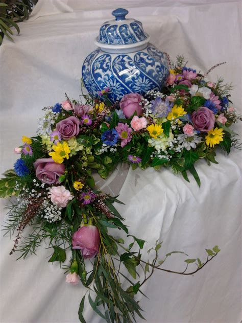 Cremation Decor: Cascading Urn Arrangement