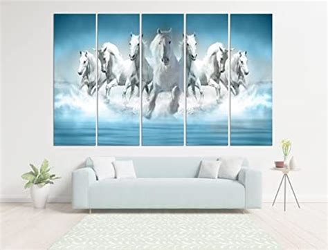 The Castle Decor Vaastu 7 Horses Set of 5 Big Size (27x48) Multiple ...