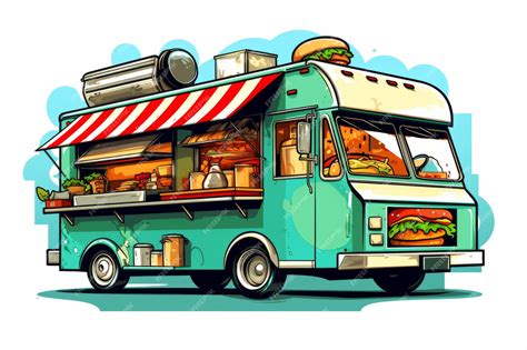 Savor the Flavor with Vibrant Food Truck Clip Art Experience in a ...