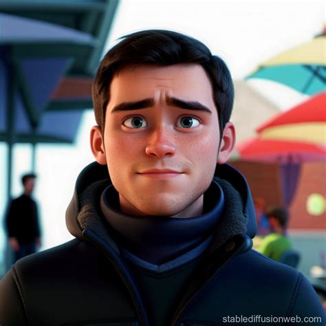 Ultra-Realistic Young Man in 3D Pixar Style | Stable Diffusion Online