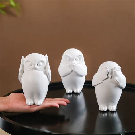 Home Decor - Buy White Owl Decor Showpiece Online |Nestasia