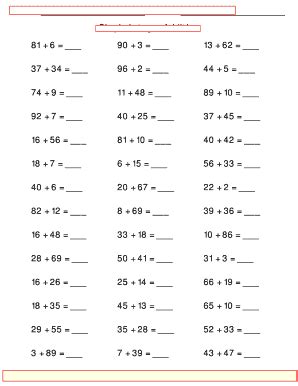 Fillable Online Simple Integer Addition Fax Email Print - pdfFiller