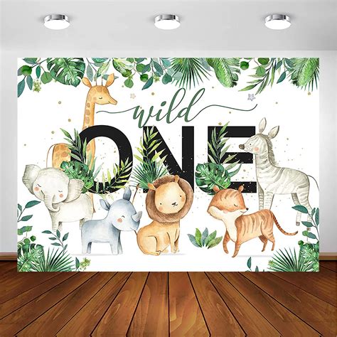 Buy Avezano Wild One Backdrop for Boy 1st Safari Birthday Decorations ...