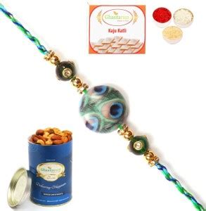 Ghasitaram Gifts RM- 702 Premium Rakhi with Dryfruits Mix Can 100g,Kaju ...