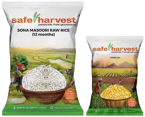 Safe Harvest Sona Masuri Raw Rice 12 Months 5kg & Safe Harvest ...