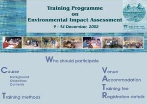Training Course in EIA December 9-14, 2002 | Wildlife Institute of ...