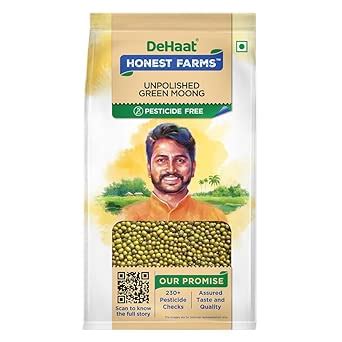 DeHaat Honest Farms Pesticide Free Unpolished Green Moong 1 KG : Amazon ...