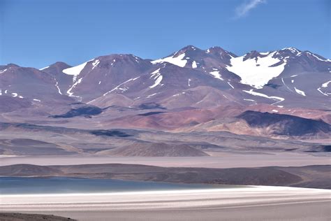 Mountains, lagoons and salt flats in the high Andes from Balcón del ...