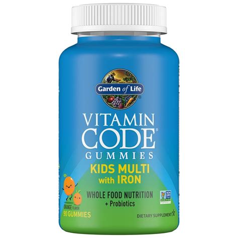 Garden of Life Kids Vitamin Code Multivitamin with Iron Orange -- 90 ...