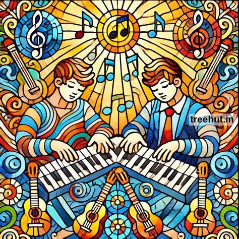 Music Stain Glass Painting Ideas