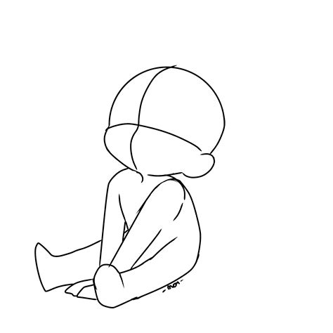 Sitting kid | Body sketch chibi, Art base sitting, Sitting chibi reference
