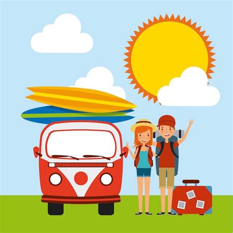 Glückliche junge Paar Cartoon-Symbol | Premium Vektor