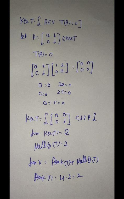 Let m = [1 2 0 0]and t: v->v be the linear map defined by t(a) = am ...