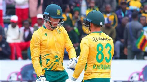 Tri-series | ZIM vs SA: Rubin Hermann and Rassie van der Dussen help ...