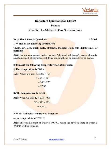 Image result for Science Test Book 9th Class 1 Chapter Textual Question