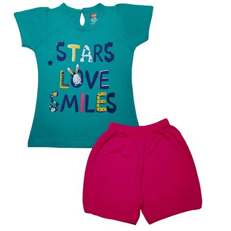 LuvLap Half Sleeve Girls Top & Shorts Sets, For Baby, Infants ...