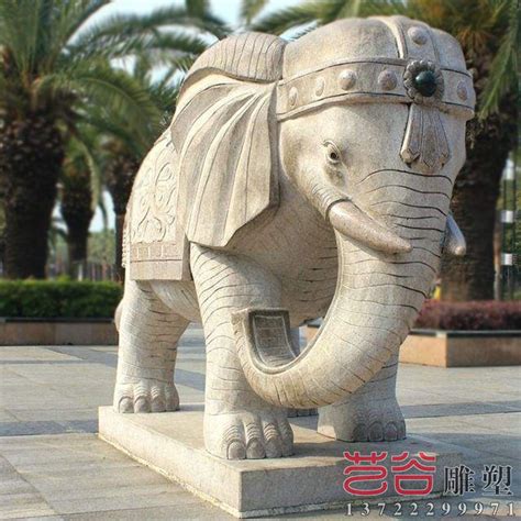大象雕塑-石雕动物-曲阳县艺谷园林雕塑有限公司