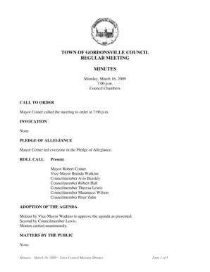 Fillable Online townofgordonsville Councilmember Robert Hall ...