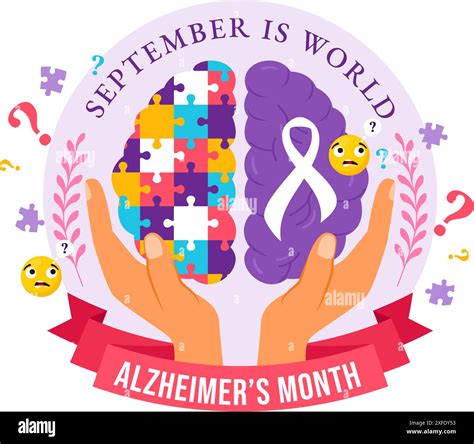 World Alzheimer's Day Vector Illustration featuring an Elderly and a ...