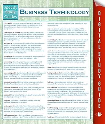 Business Terminology (Speedy Study Guides) eBook : Publishing, Speedy ...