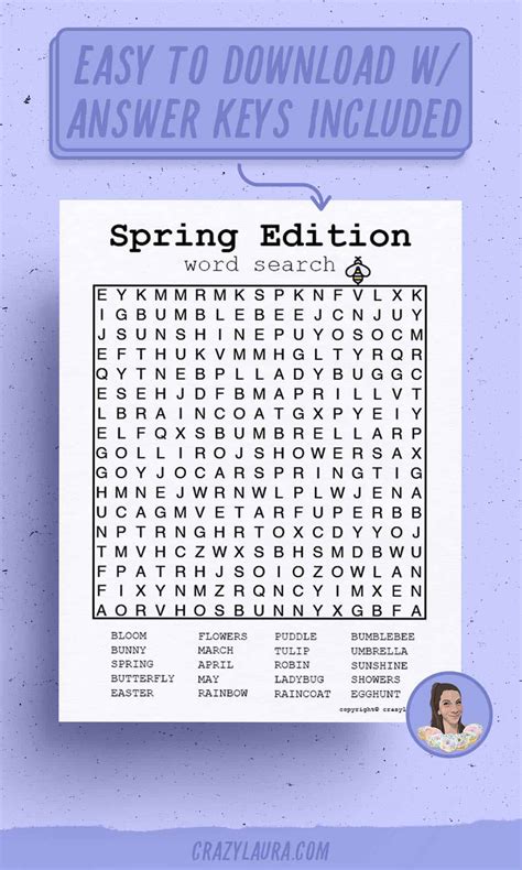 Image result for Spring Word Search Sheets Printable