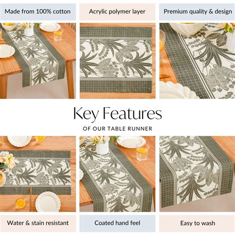 Palm Grove Water Resistant 8 Seater Runner 264x35cm Online - Premium ...