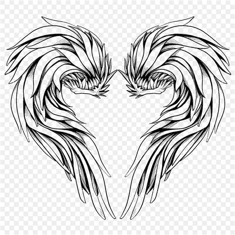 Angel Wings Heart Drawing